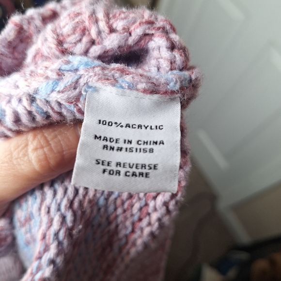 Revolve 525 America Mixed Marl Stripe Cardigan Flamingo Pink Multi Size Medium - Picture 7 of 7